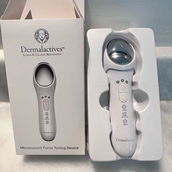 NWT Dermalactives Microcurrent Facial Toning Massager Device White - Picture 3 of 3